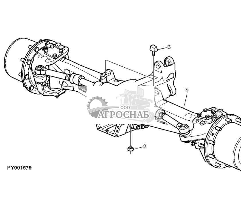 Мост MFWD 745750, с тормозами передних колес и TLS 